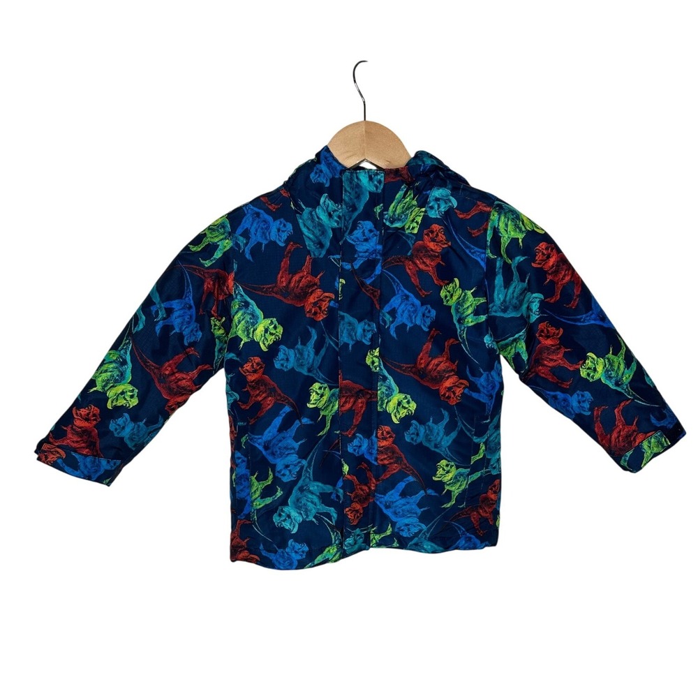 The Children's Place Dinosaur Print Winter Jacket size 4T Blue/Green/Orange